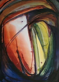 ↗️Title:- Just As:-9, Acrylic on paper. Size:- W23xH37 Inch.