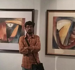 During Exhibition at Birla Art Gallery Kolkata 2023.